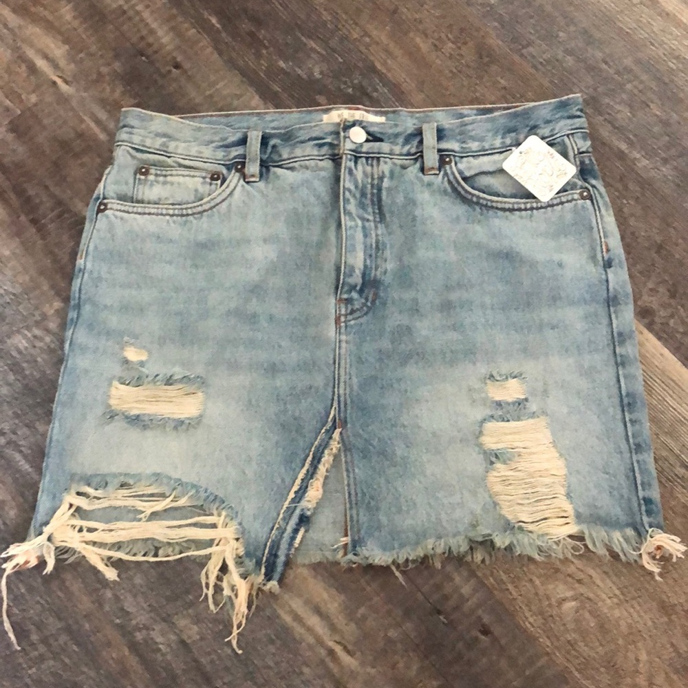 Free People Jean Skirt